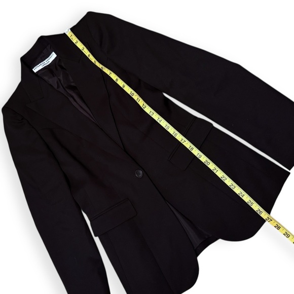 Katharine Hamnett Sofia Black Virgin Wool Blazer One Button Fitted Lapel Size XS - Picture 7 of 9